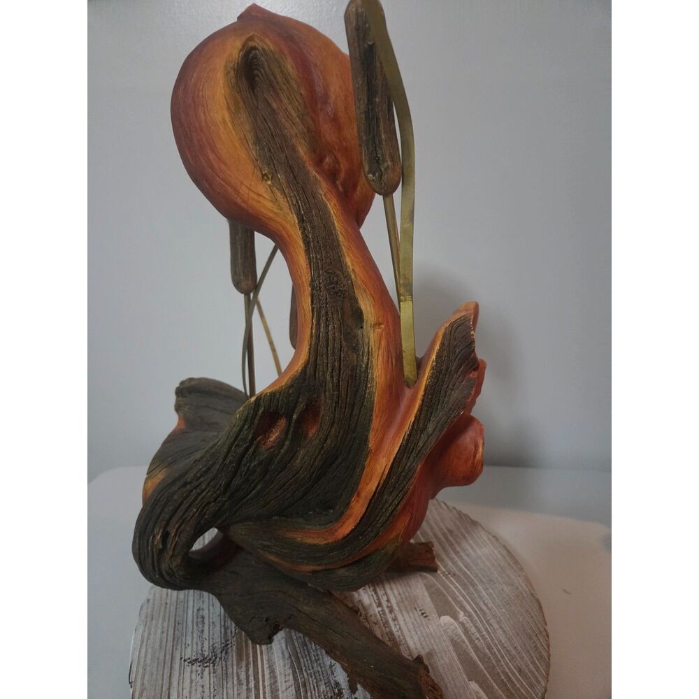 BIG SKY CARVERS:  Whispering Woods, Sculpture with River Reeds, Minor Damage